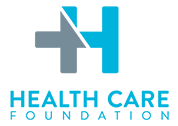 Health Care Foundation logo, using bright blue and gray.